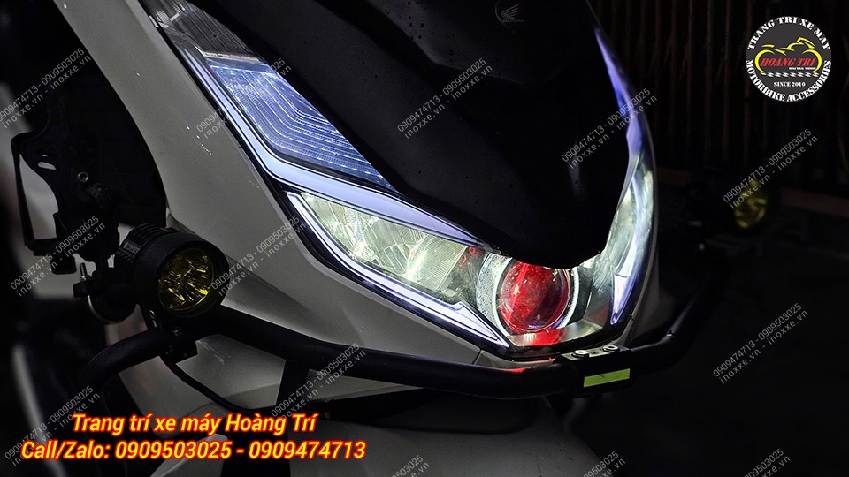 Độ đèn bi cầu PCX